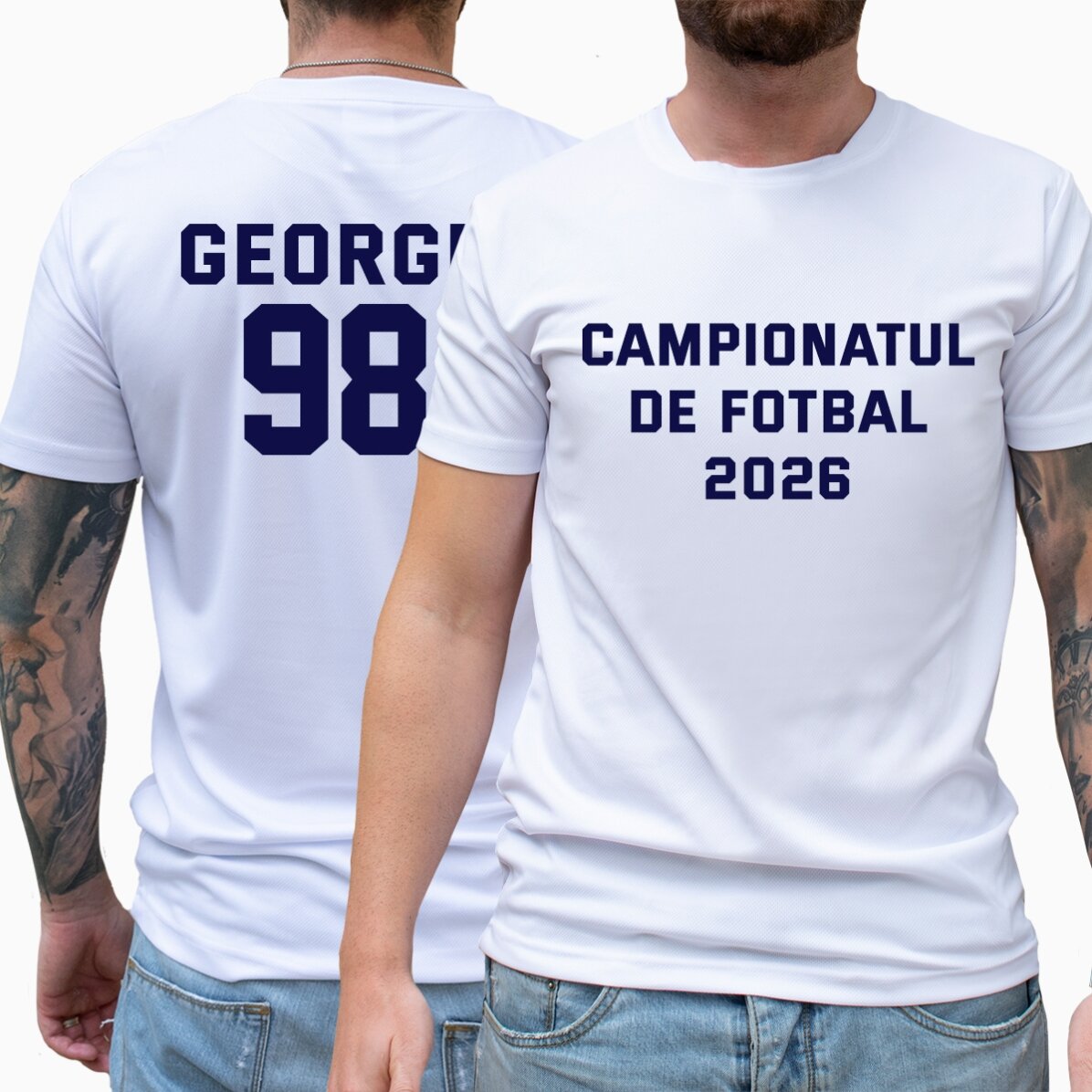 Tricou sport personalizat față-verso cu text