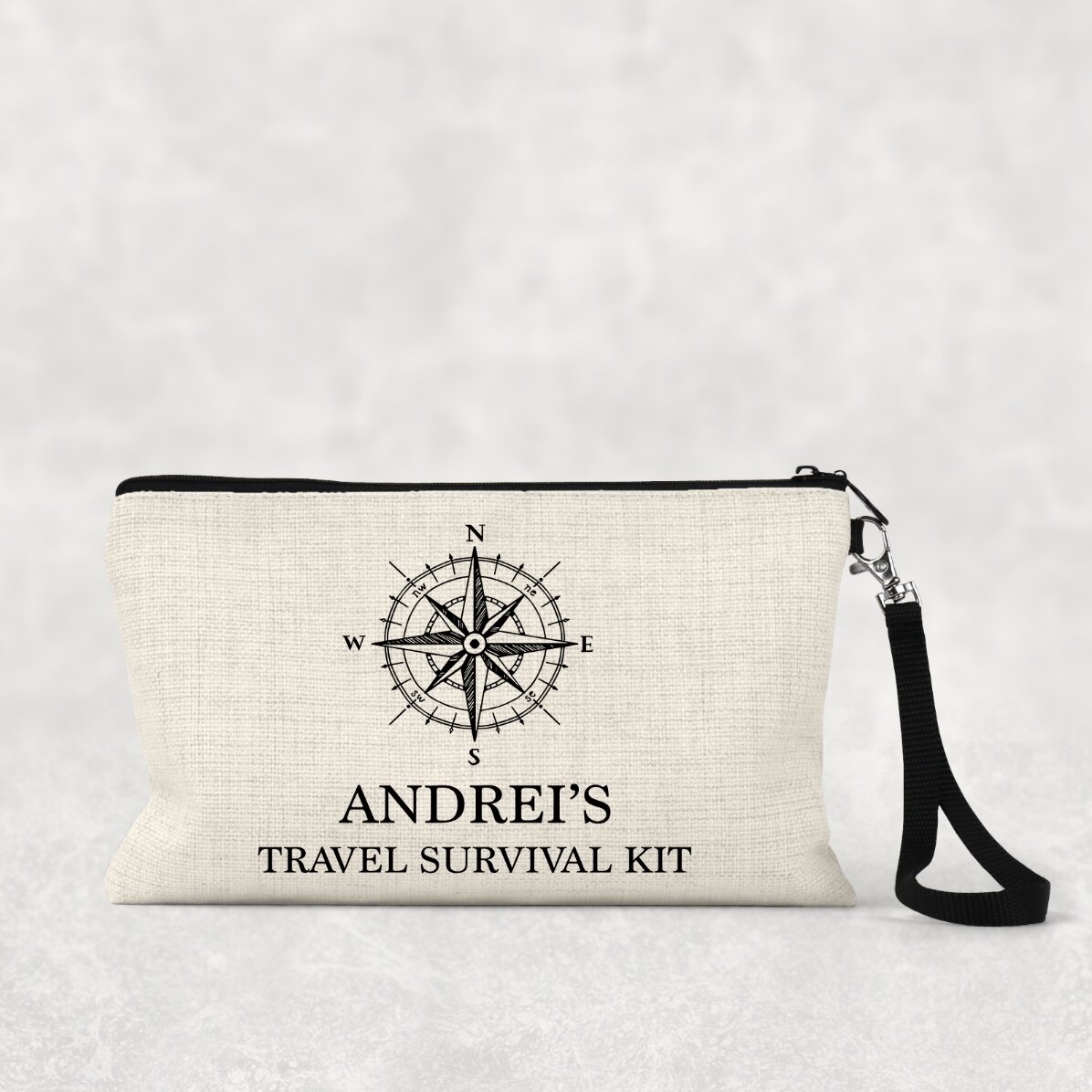 Trusă de accesorii pentru bărbați personalizată cu text - Travel survival kit