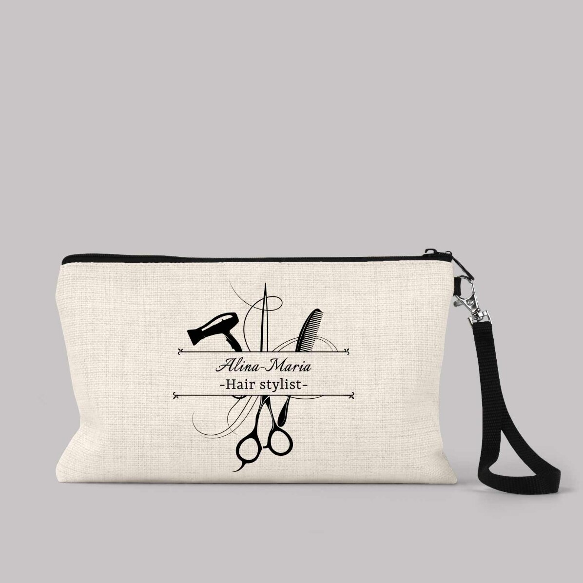 Trusă de accesorii personalizată cu text - Hair Stylist 