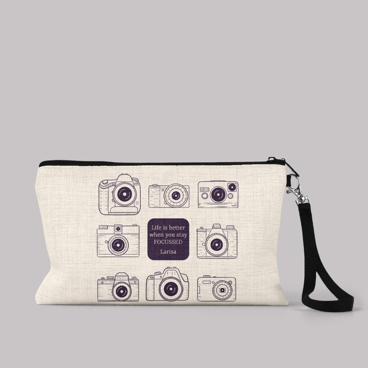 Trusă de accesorii personalizată cu text pentru fotograf