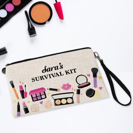 Trusă makeup personalizată cu text - My Survival Kit