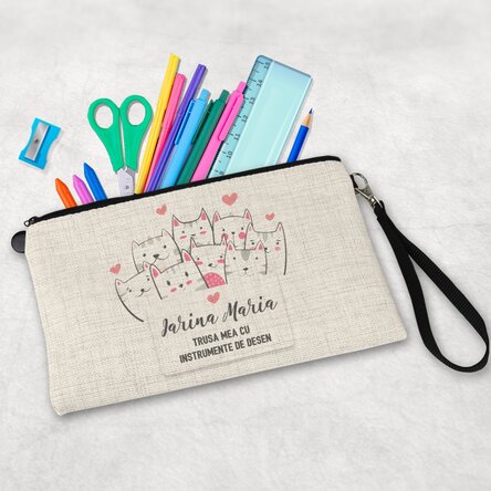 Trusă pentru școală personalizată cu text - Kitty