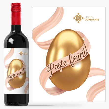 Vin personalizat cu logo - Paște fericit
