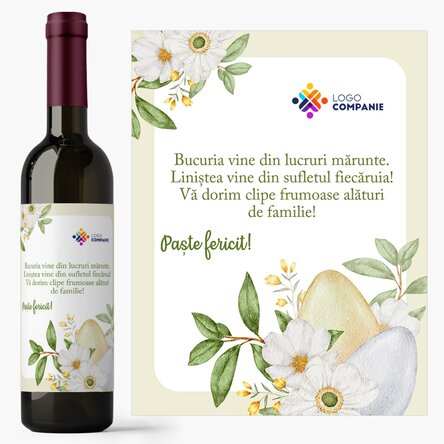 Vin personalizat cu logo și mesaj - Paște