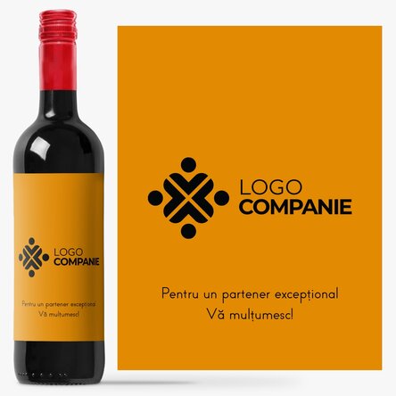 Vin personalizat cu logo și mesaj