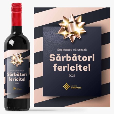 Vin personalizat cu logo și text - Cadou de Sărbători