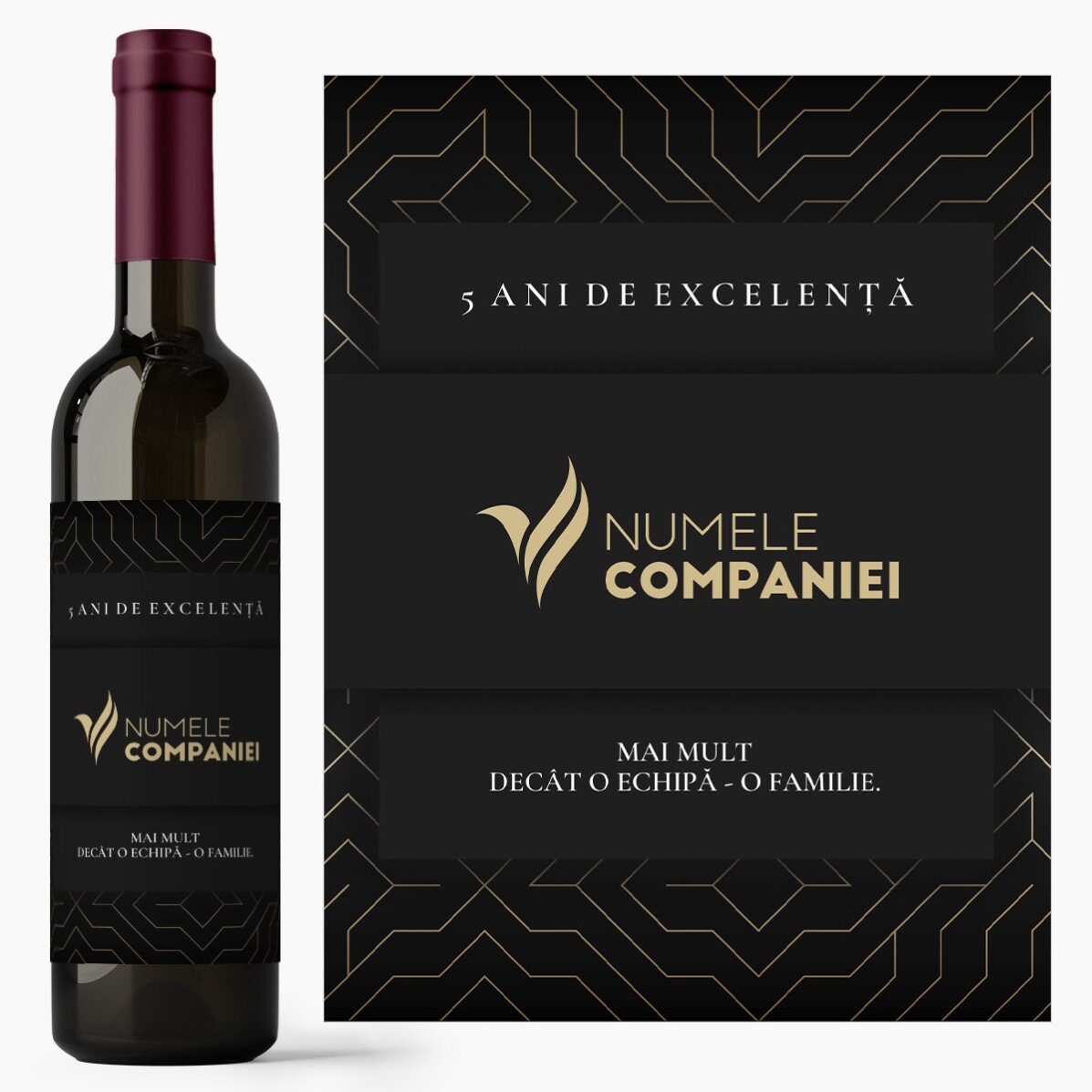 Vin personalizat cu logo și text