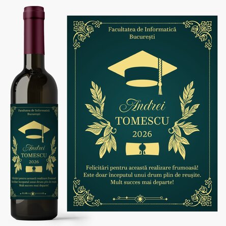 Vin personalizat cu mesaj - Absolvent