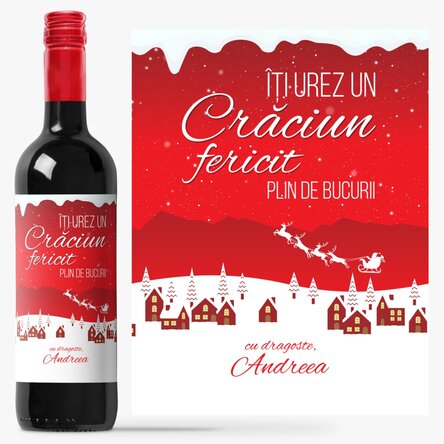 Vin personalizat cu mesaj - Magia sărbătorilor 