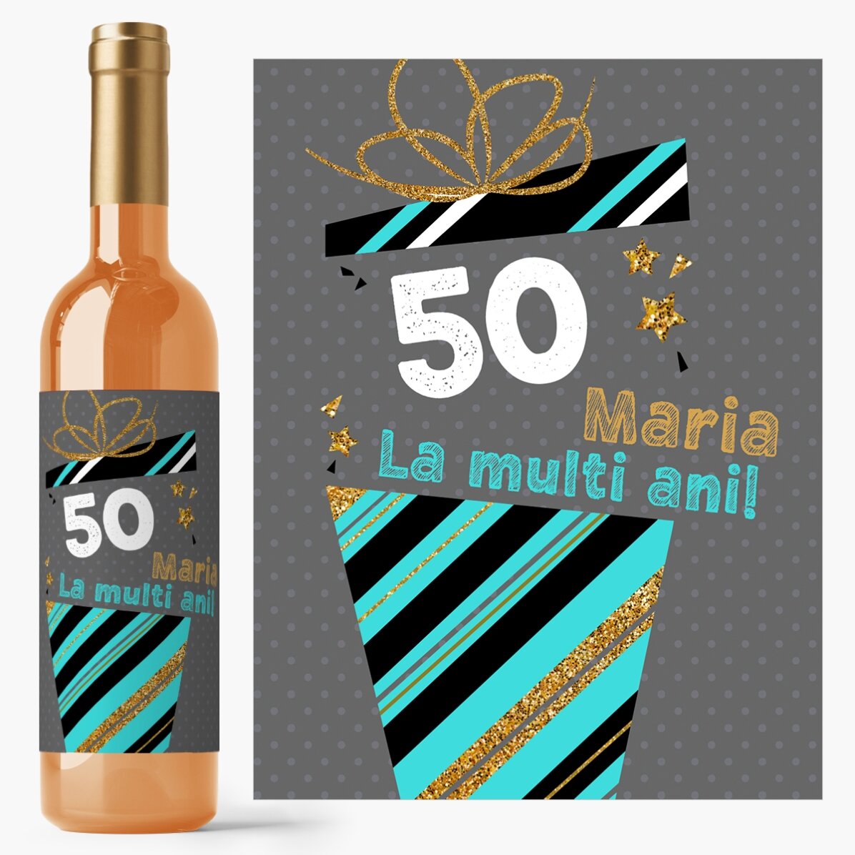 Vin personalizat cu mesaj - Birthday gift