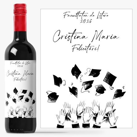 Vin personalizat cu mesaj - Ceremonie de absolvire