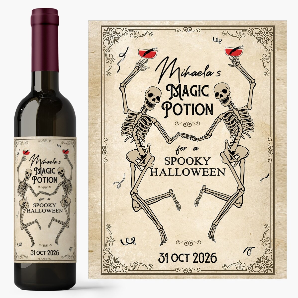 Vin personalizat cu mesaj - Halloween