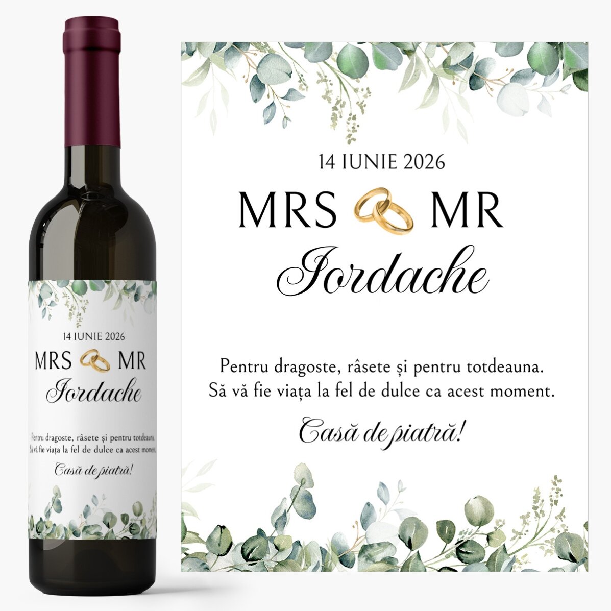 Személyre szabott bor üzenettel – Mrs & Mr