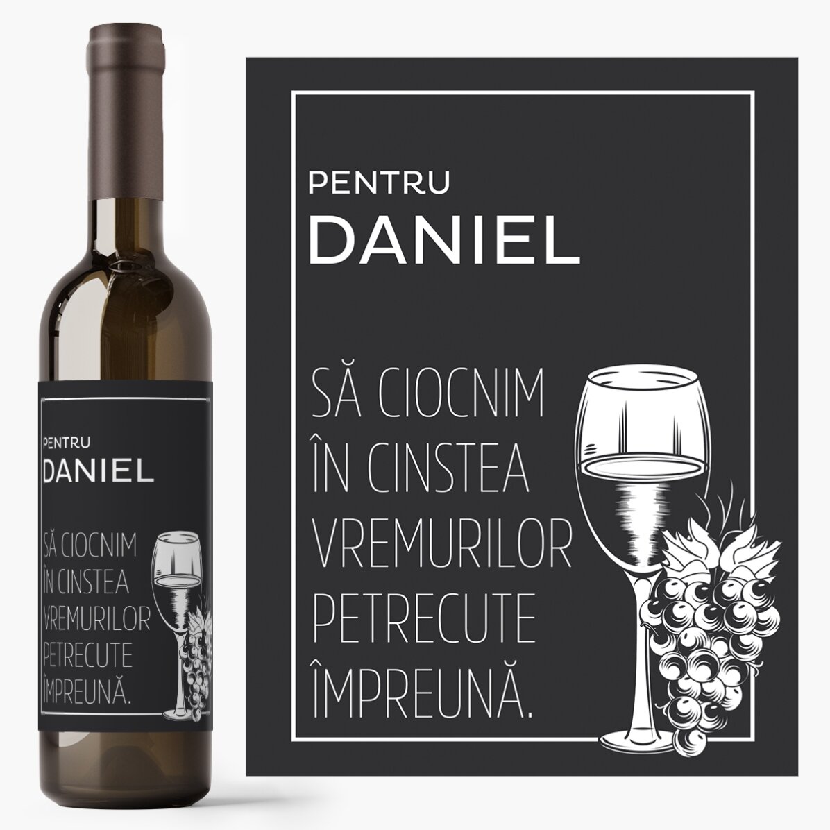 Vin personalizat cu mesaj - Revedere