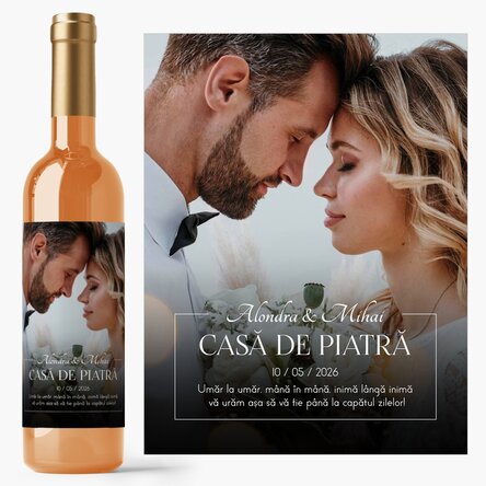 Vin personalizat cu mesaj și poză - Noi
