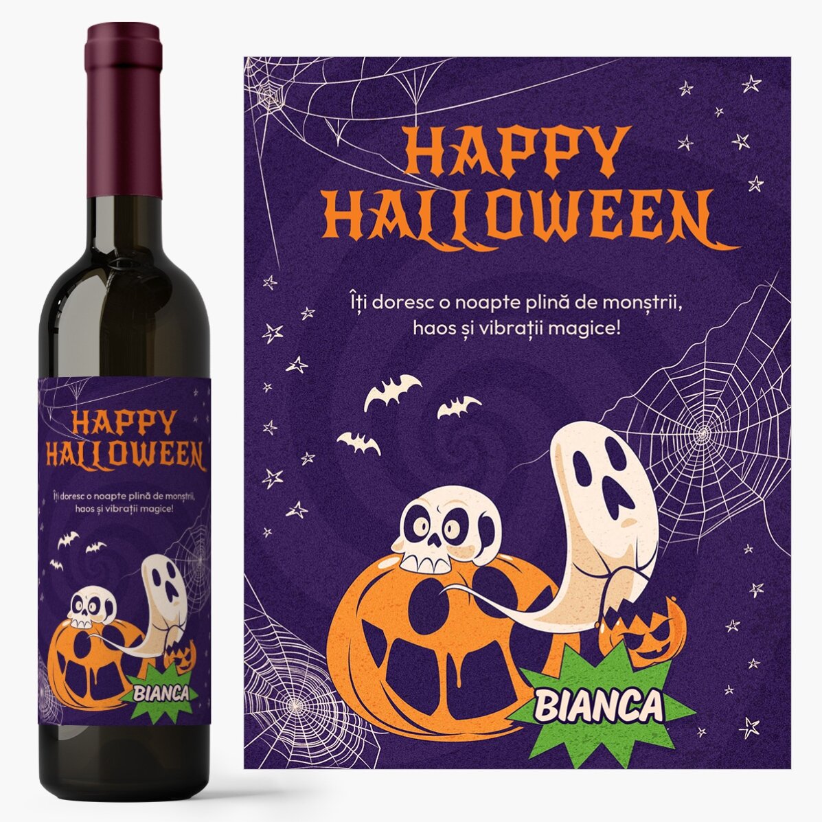 Vin personalizat cu mesaj - Stay spooky