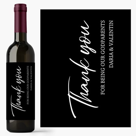 Vin personalizat cu mesaj - Thank you!