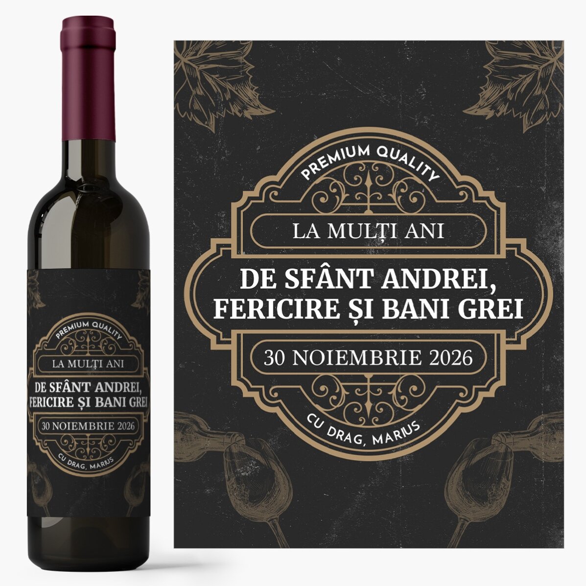 Vin personalizat cu mesaj - Vintage Wine