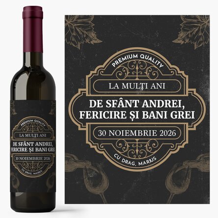 Vin personalizat cu mesaj - Vintage Wine