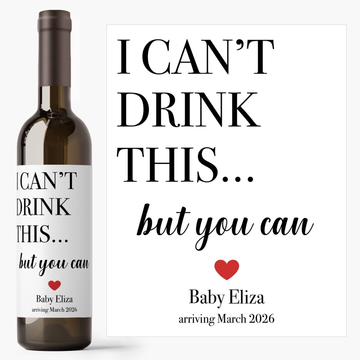Vin personalizat cu nume - I can’t drink
