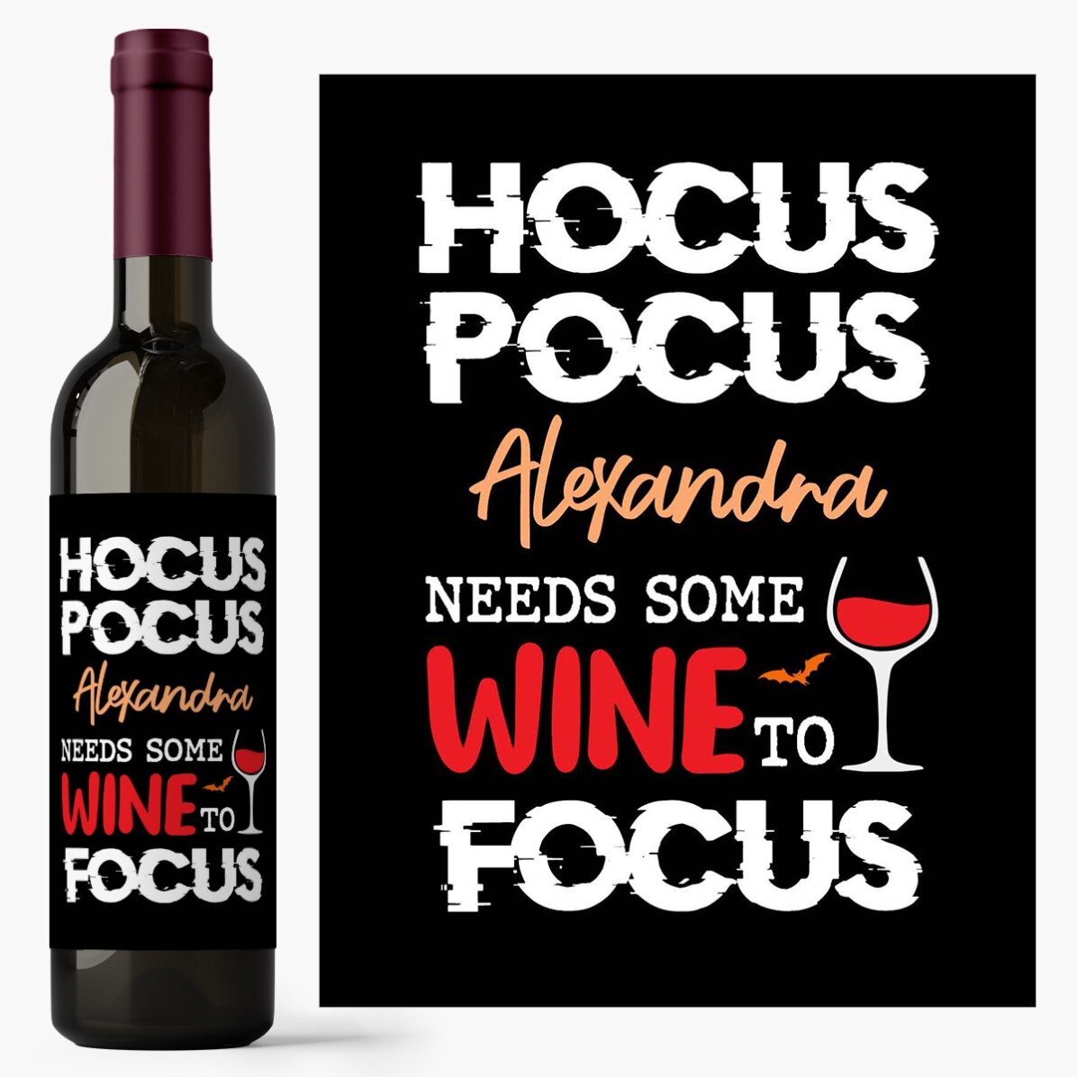 Vin personalizat cu nume - Need some wine to focus