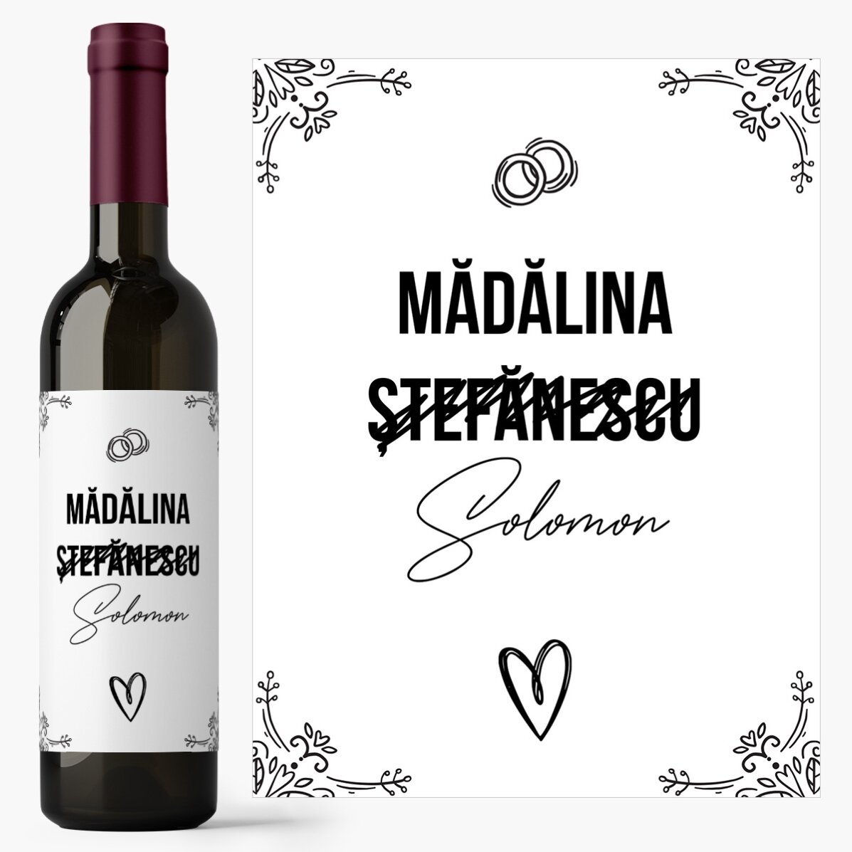 Vin personalizat cu nume - Wedding Name