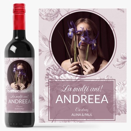 Vin personalizat cu o poză și mesaj - Onomastică
