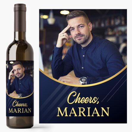 Vin personalizat cu o poză și mesaj - Pentru el