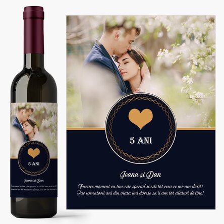 Vin personalizat cu poză și text - Momente