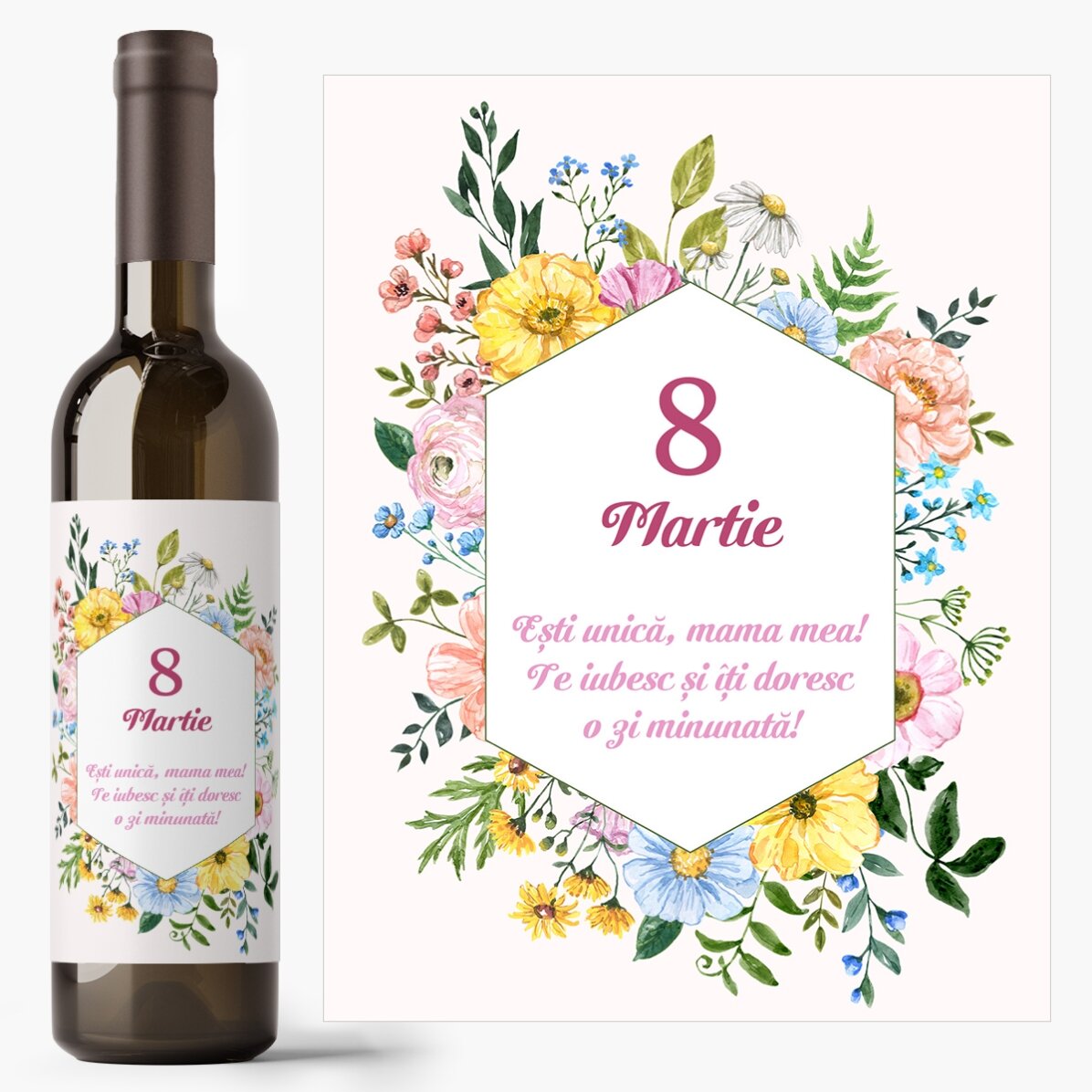 Vin personalizat cu text - 8 Martie