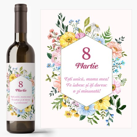 Vin personalizat cu text - 8 Martie