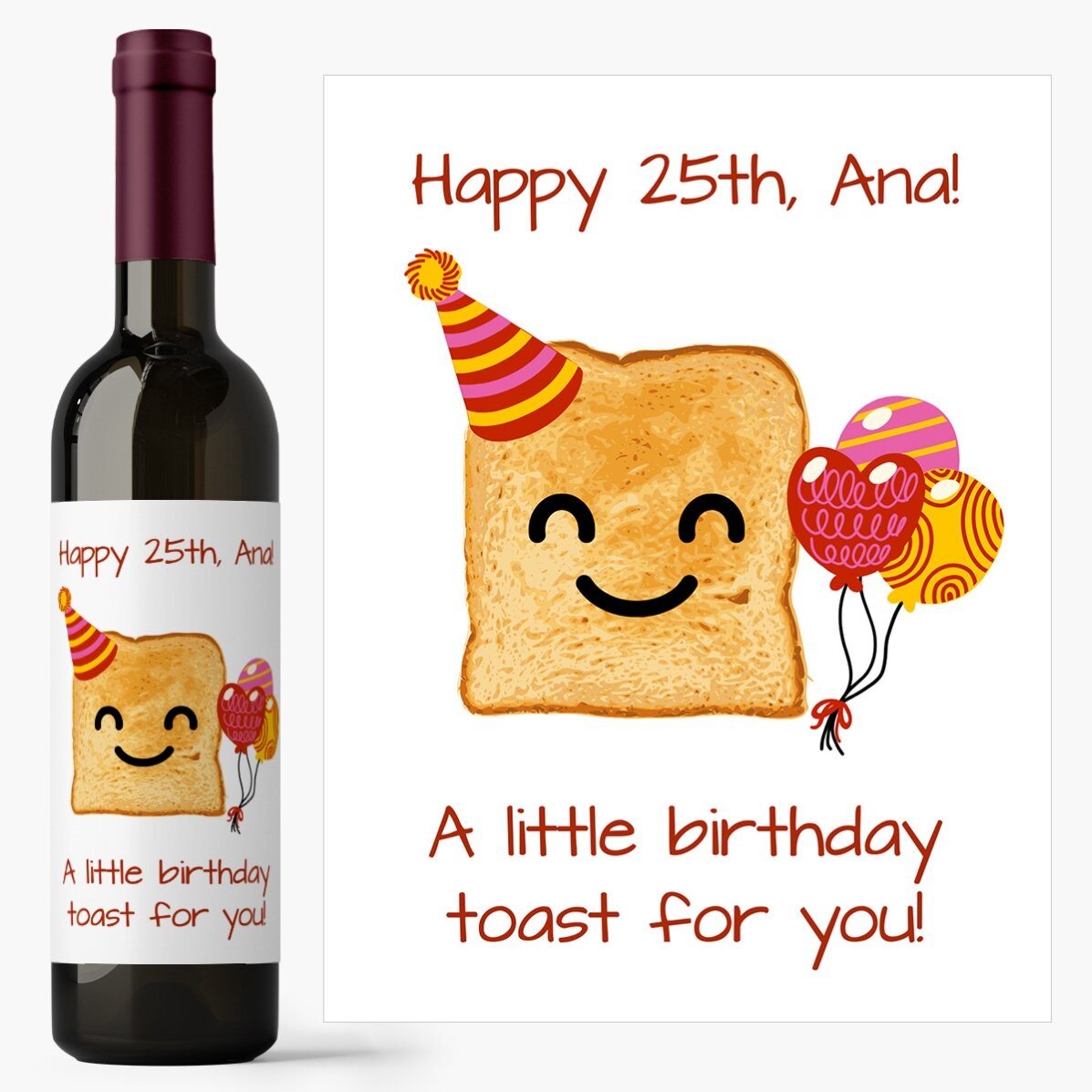 Vin personalizat cu text - A little toast