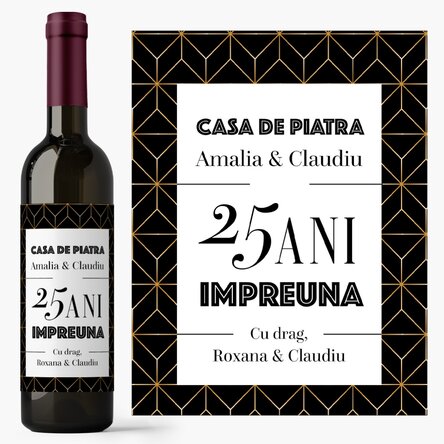Vin personalizat cu text - Aniversare