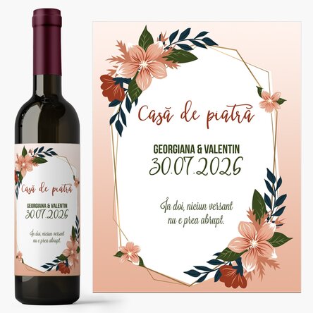 Vin personalizat cu text - Căsătorie
