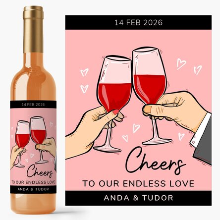 Vin personalizat cu text - Cheers to our love