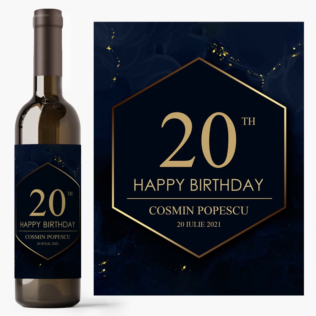 Vin personalizat cu text - Cheers to your birthday