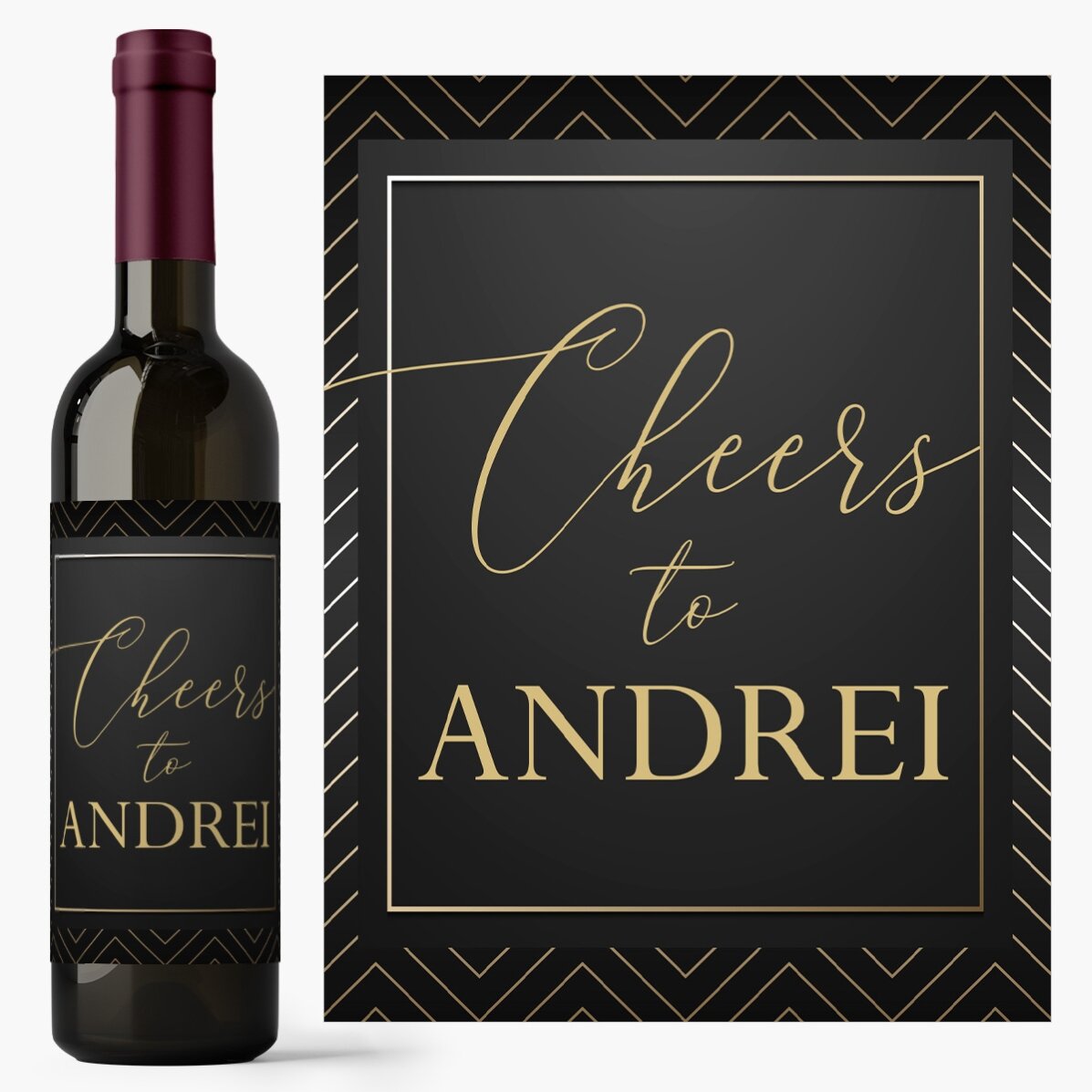 Vin personalizat cu text - Cheers to