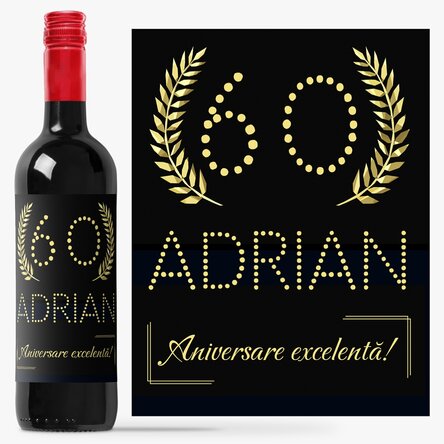 Vin personalizat cu text - Gold