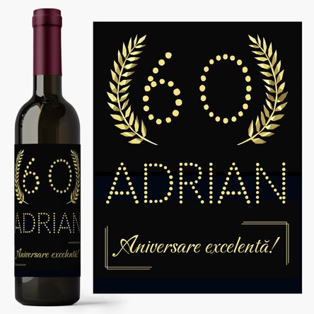Vin personalizat cu text - Gold