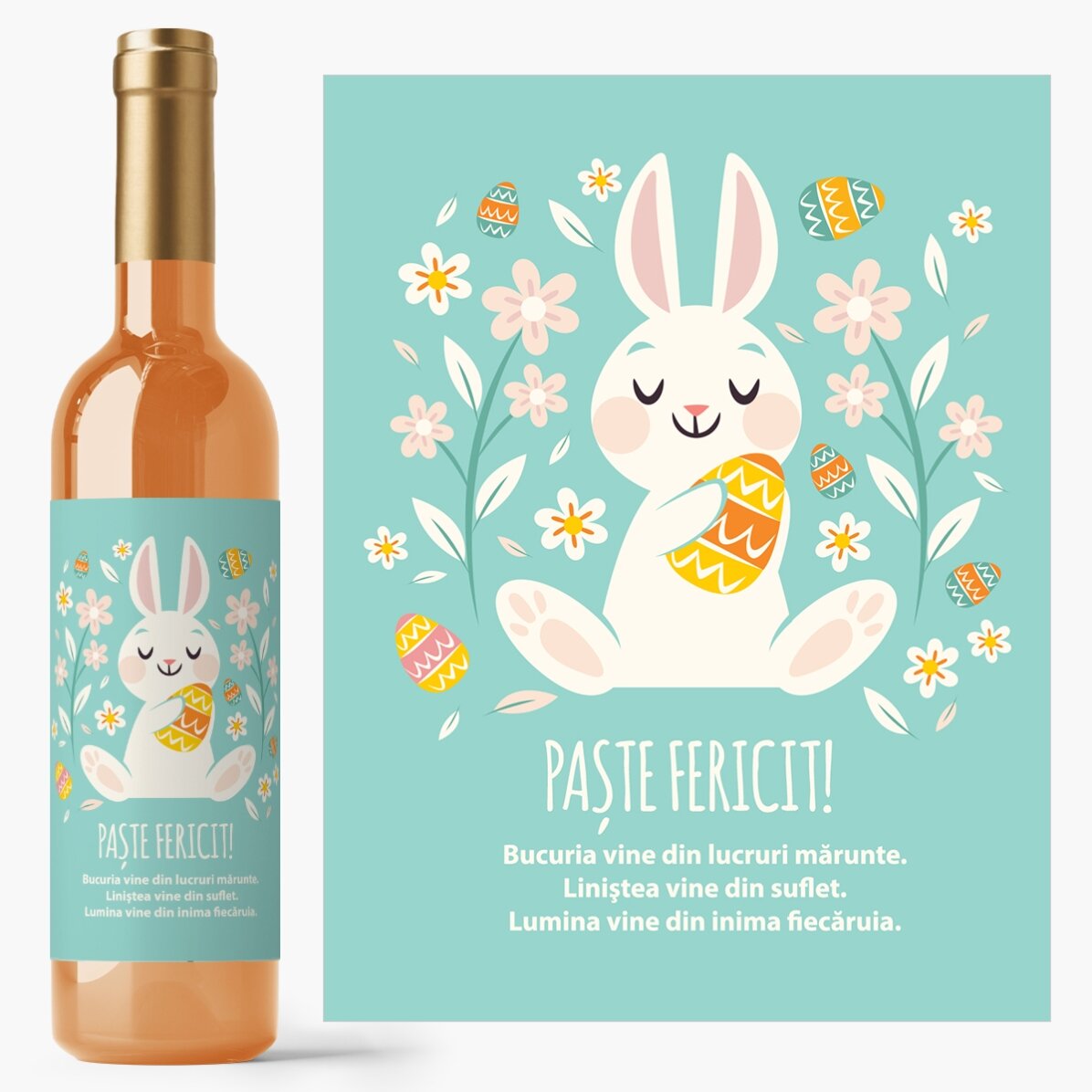 Vin personalizat cu text - Happy Bunny