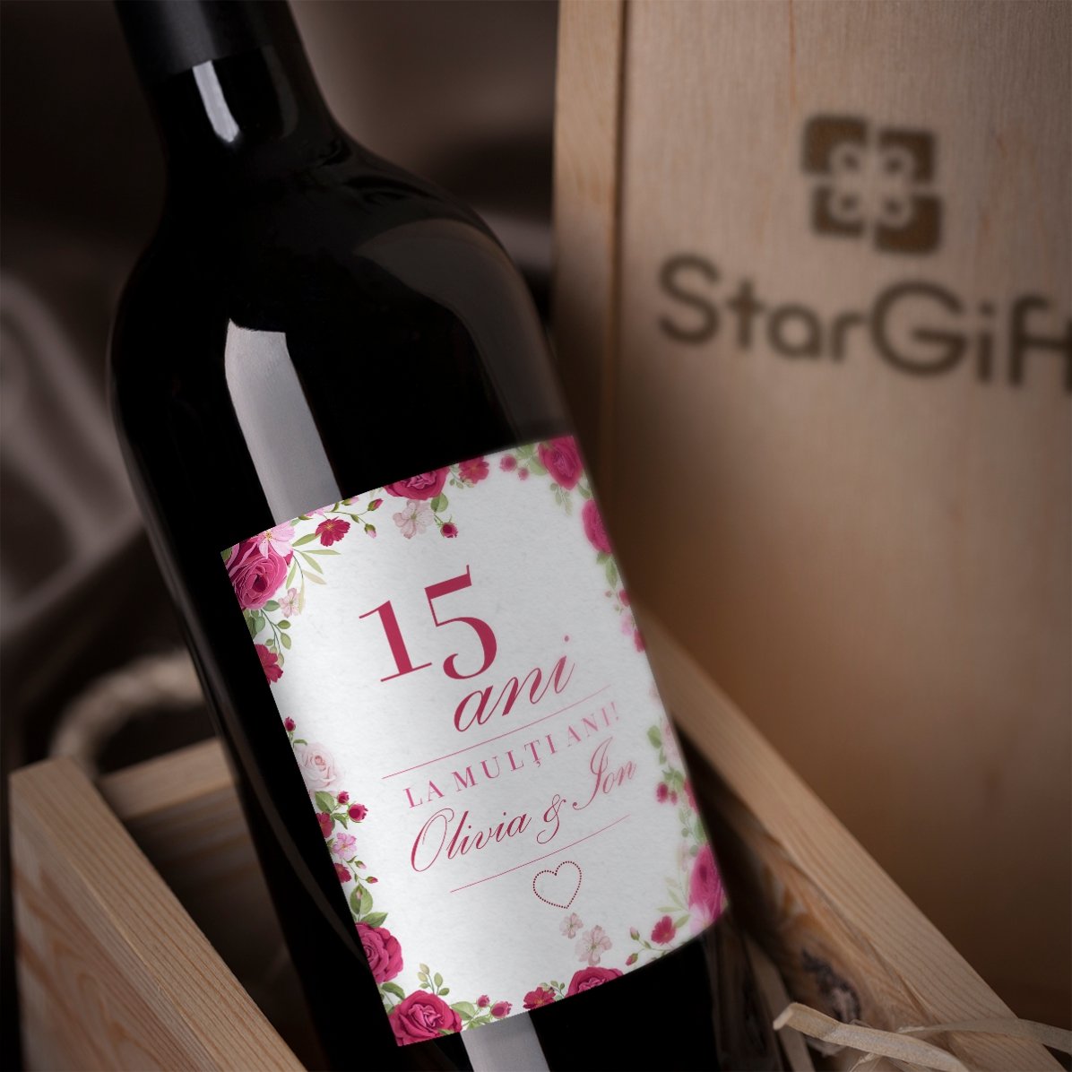 Vin personalizat cu text - Împreună