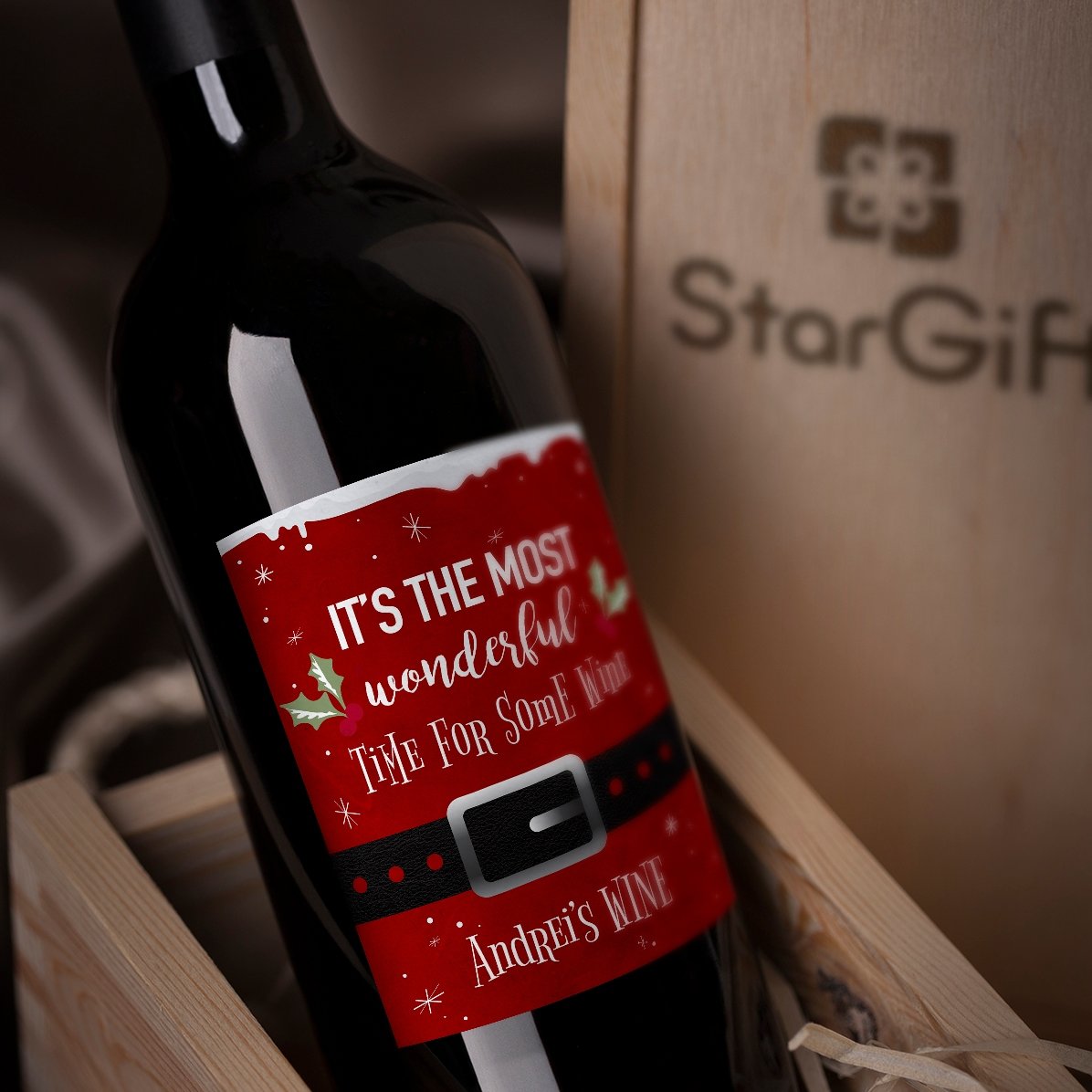 Vin personalizat cu text - Most wonderful time