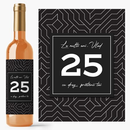 Vin personalizat cu text - Modern