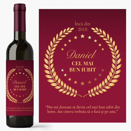 Vin personalizat cu text pentru iubit - Cel mai bun iubit