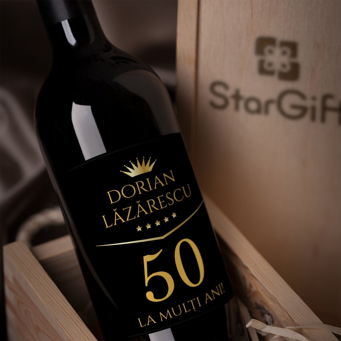 Vin personalizat cu text pentru zi de naștere - Premium Gift