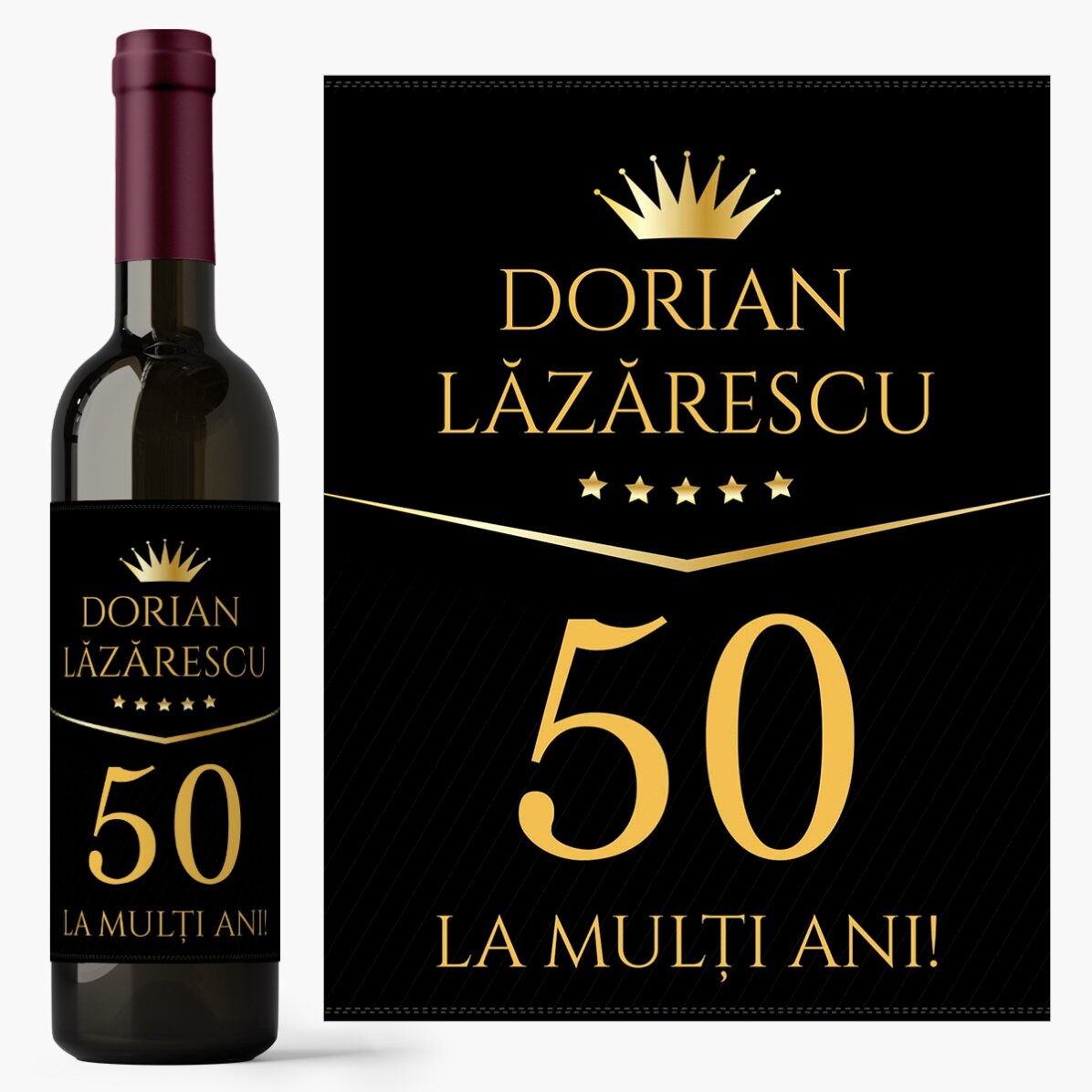 Vin personalizat cu text pentru zi de naștere - Premium Gift