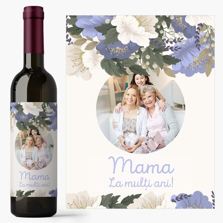 Vin personalizat cu text pentru Ziua Mamei