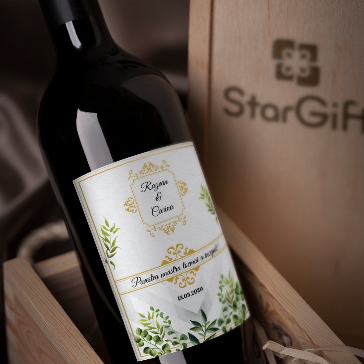 Vin personalizat cu text - Povestea noastra