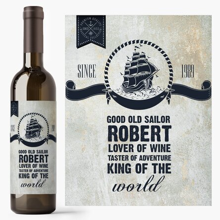 Vin personalizat cu text - Sailor
