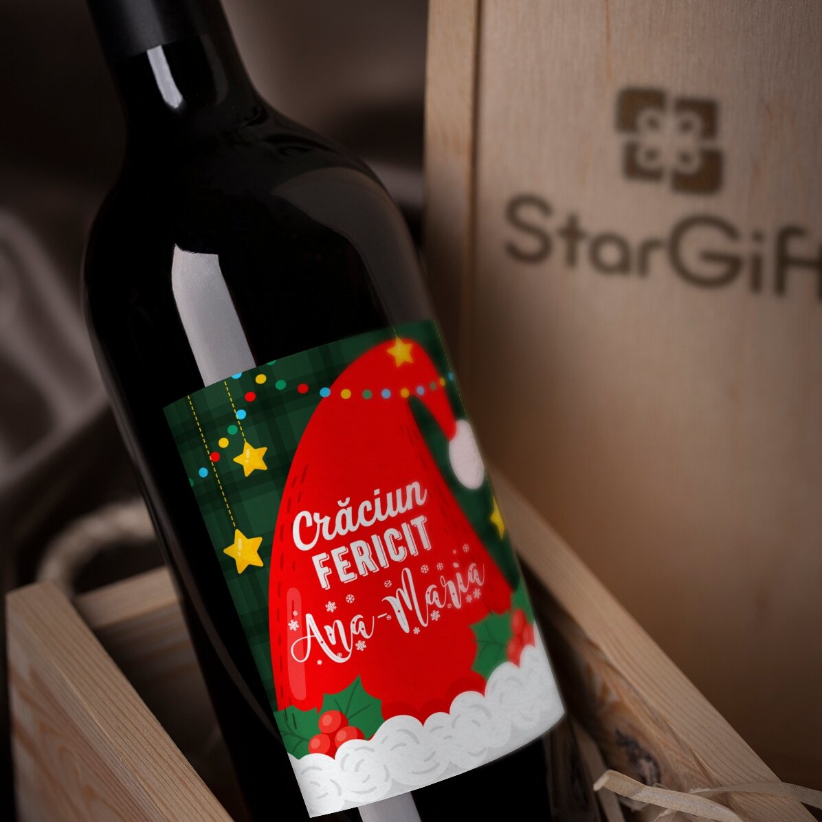 Vin personalizat cu text - Santa Claus